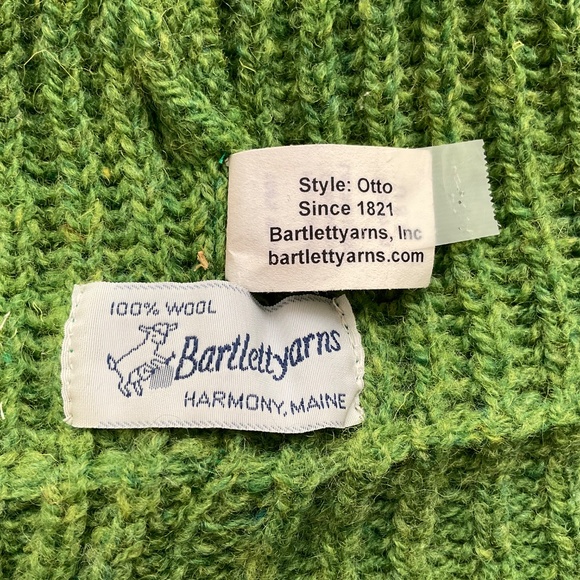 Bartlettyarns Since 1821 Wool Green Knit Cuffed Beanie O/S Made in U.S.A. NWOT - Picture 7 of 11